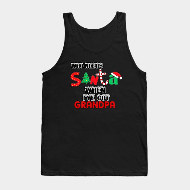 Christmas and Grandpa Tank Top by Marilineandco